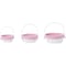 Vintiquewise White Round Willow Gift Basket, with Pink Gingham Liner and Handle- Set of 3 QI003820PK.3 - alternate 5